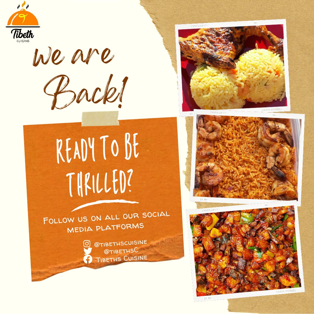 We are pleased to announce to all our esteemed customers and followers that we are back on this platform. We apologize for going MIA but we  promise to give you a thrilling journey with GOOD FOOD. Leggo!