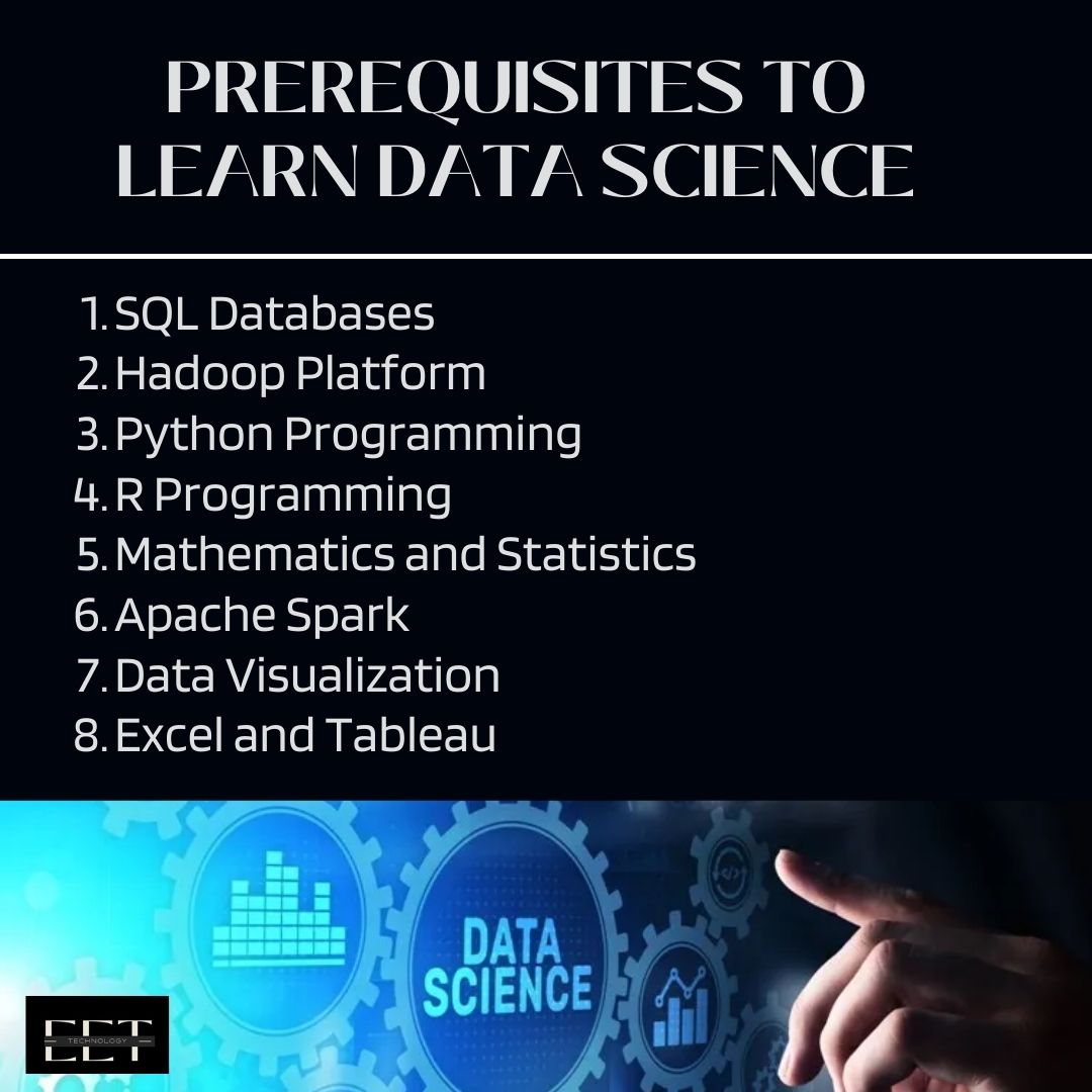 Data science is a field that blends the multiple disciplines of machine learning, algorithms, data inference, programming, mathematics, and statistic. 
#datascience #prerequisites #sqldatabases #python #coding #rprogramming #datavisualization #