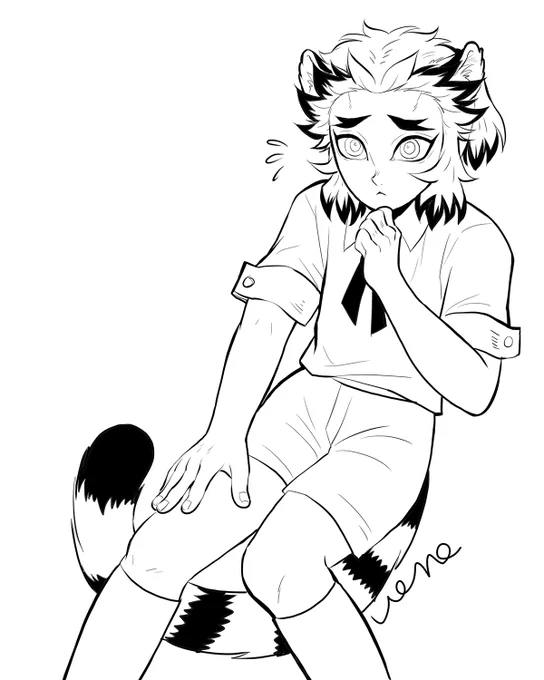 寝る前に🧹🐯をワンドロ。
眠いのでこの辺で～🥱

#kmt推しを獣化してみた3rd 