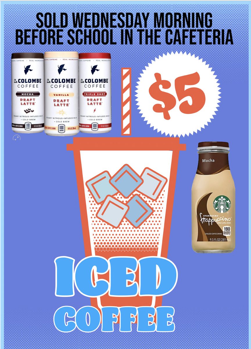The Spartan Fishing Team will be selling iced coffee Wednesday morning in the cafeteria before school. Swing by our table! #olchspride
