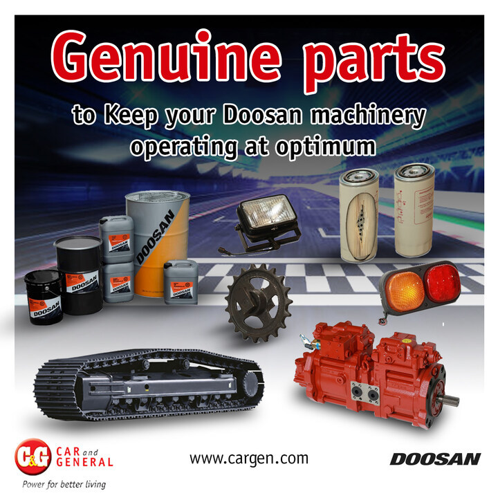 We stock all Doosan genuine parts from filters to the counterweight to keep your Doosan-powered machinery operating at optimum level. 

#CarandGeneral #cargen #doosan #doosanparts #parts #genuine parts  #Doosangenuineparts #bestquality #affordable #makingcustomerssmile https://t.co/BwkWu2qWIr