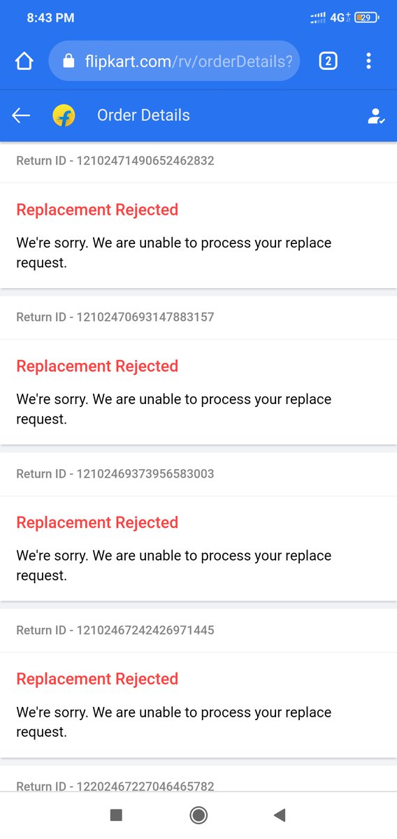 Prasanjit__Das's tweet photo. @flipkartsupport 5 times replacement rejected. No ones help me. Trusted word is not suitable for flipkart. Thanks flipkart such types of service provide to customers. Totally disappointed. Very bed service. https://t.co/9FW93ZRHIX