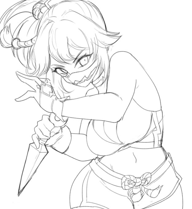 最近集中力続かなくて描きかけの絵が溜まりがち 