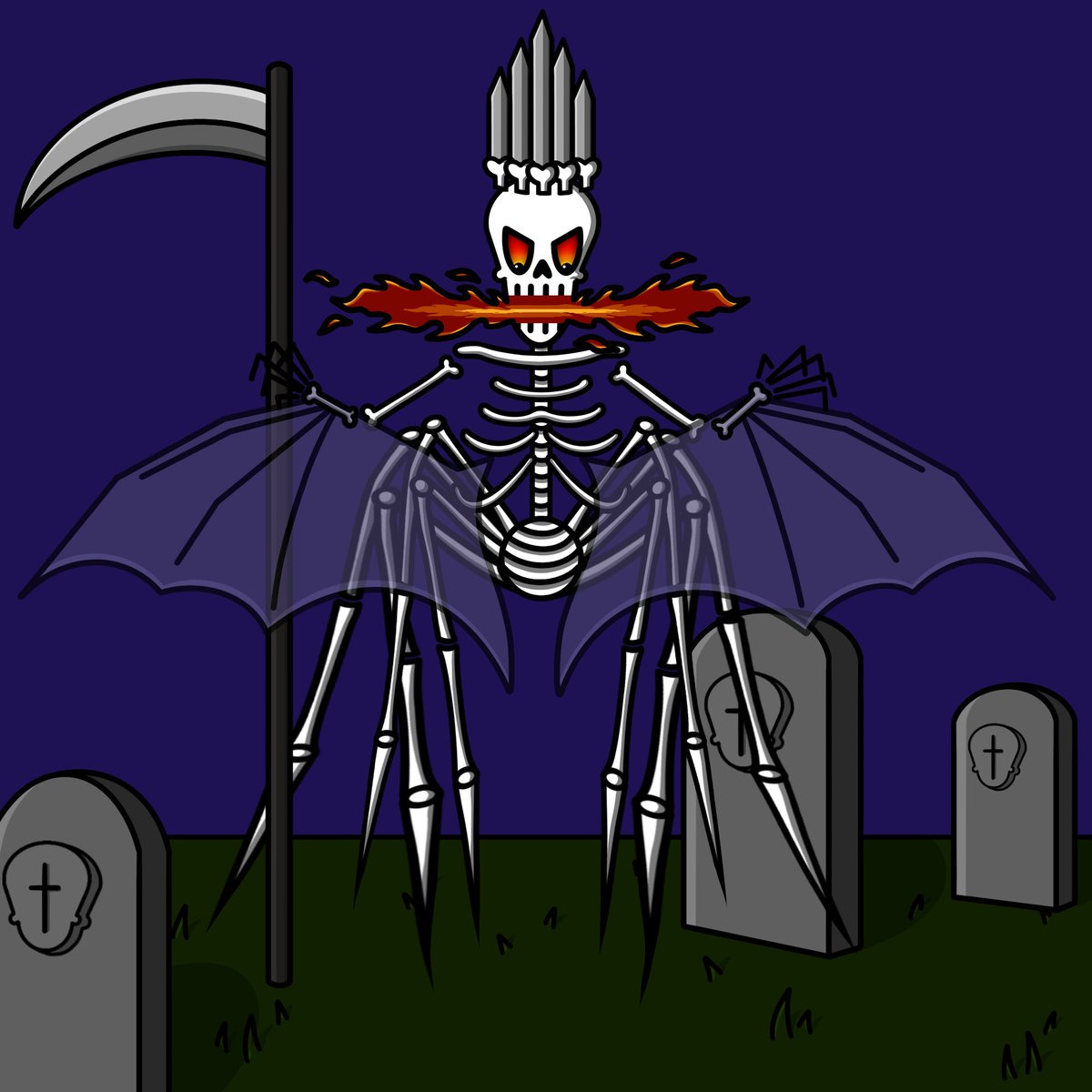 SpookySkeletoon's tweet photo. 🎃💀To celebrate ToonWorld launch on April 27th we begin our Giveaway marathon. First contest to win:
1st place - Wrathful Bat NFT (holder can mint Wrathful Bat Wings Trait in TW)
2-5th place - Wrathful Bat Wings Trait (pictured bellow).
To enter:
RT
Like
Follow @SpookySkeletoon https://t.co/RbI5lN487U