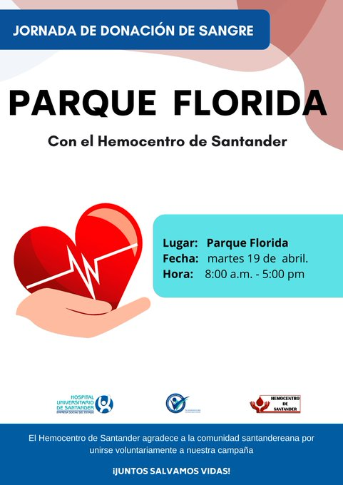 CaracolBga's tweet photo. #ADonar | En el parque de Floridablanca hay jornada de donación de sangre. https://t.co/1DfxqrEBwl