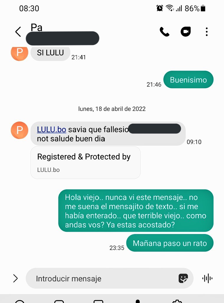 Lulasoliss's tweet photo. Siempre q le escribo a alguien reviso si lo salude antes.. ahí ta la explicación! #viejo #papá https://t.co/tN5Ecc7U4n
