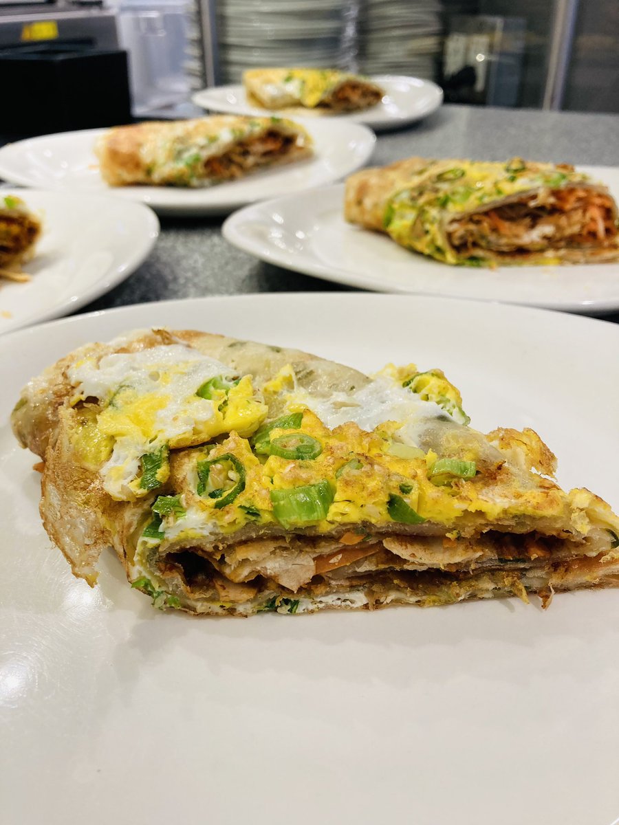 🤤🤤🤤 thats all I need to say!!!! #tenderloin scallion cake wrapped with local Glaum Ranch eggs @TwitterREW