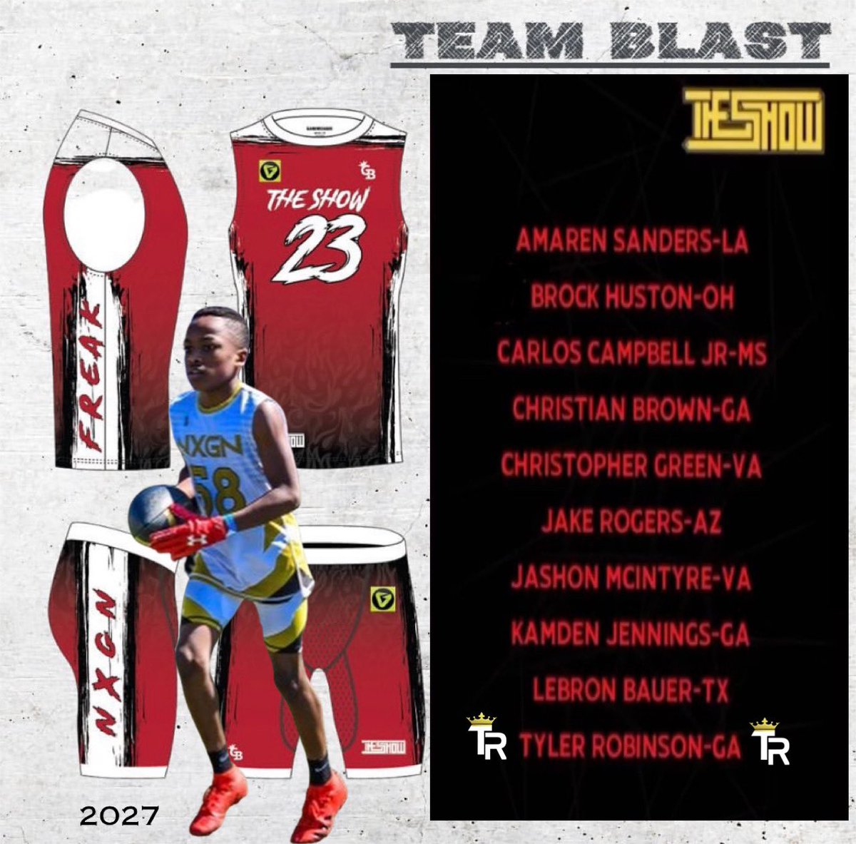 Tee_Rob4's tweet photo. Blessed to be selected to THE SHOW in Atlanta!! 🔥🙏🤟🏾 #teamblast #truerockstar @TheSHOWByNXGN @WRHitList @ReceiverSchool @NE_GA_Recruits @RecruitGeorgia @widereceivermag @FootballBranch https://t.co/0j9g1Indqj