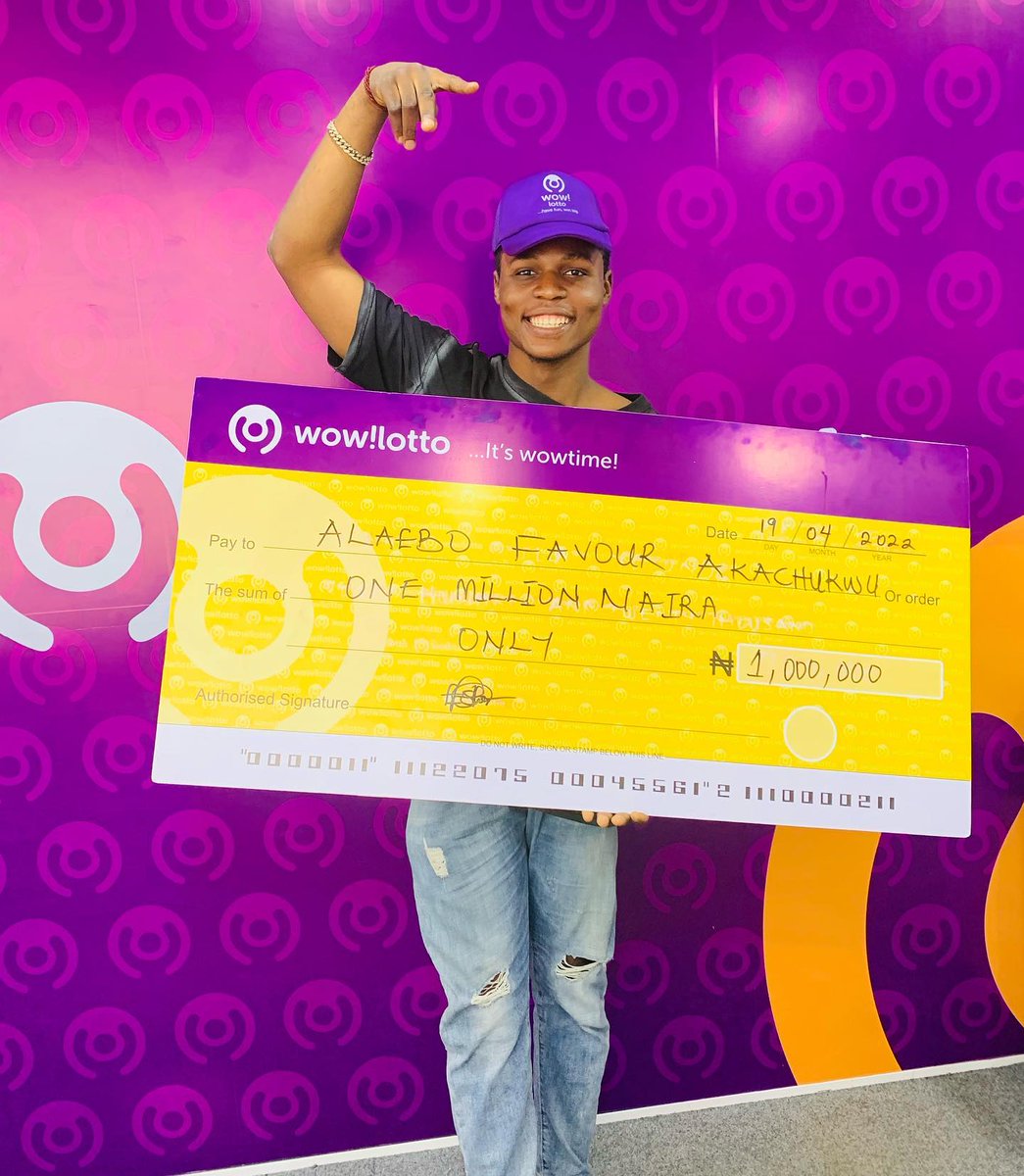 WowLotto_'s tweet photo. What a way to kickstart the weekβ¦Wow Wins all the wayβ¦@ebohgalaxy is 1 Million Naira richer courtesy of us @wowlotto_ng
Still yet to play our games? You should⦠link in bio!
Play big to win bigger!
#wowlotto
#wowlottong
#wowWinners https://t.co/AVtWTDLfGB