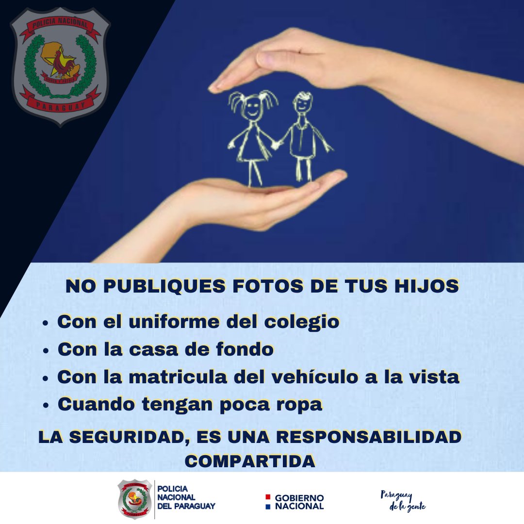 policia_py's tweet photo. Protejamos a nuestros niños. @MINNAParaguay @minteriorpy https://t.co/ZFmmJY1QEa