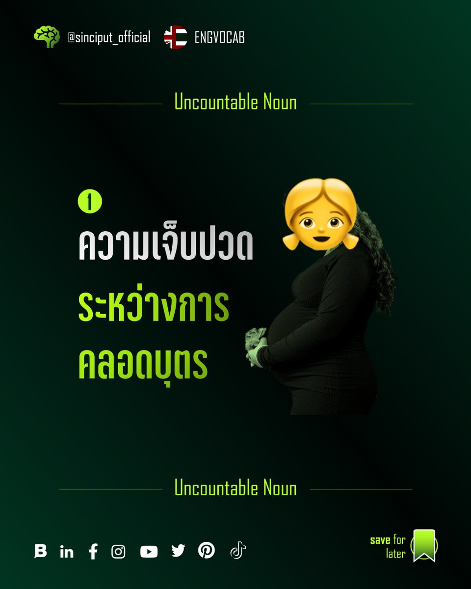 sinciput_ofcl's tweet photo. ความหมายแรก = ความเจ็บปวดระหว่างการคลอดบุตร ซึ่งคล้าย Pain ที่แปลว่าความเจ็บปวด
ป.ล. กรุณาให้เครดิตหากนำภาพหรือเนื้อหาไปใช้
#sinciput #vocabulary #pains #painstaking #ศัพท์อังกฤษ #sinciput https://t.co/KNVB4VtzEY