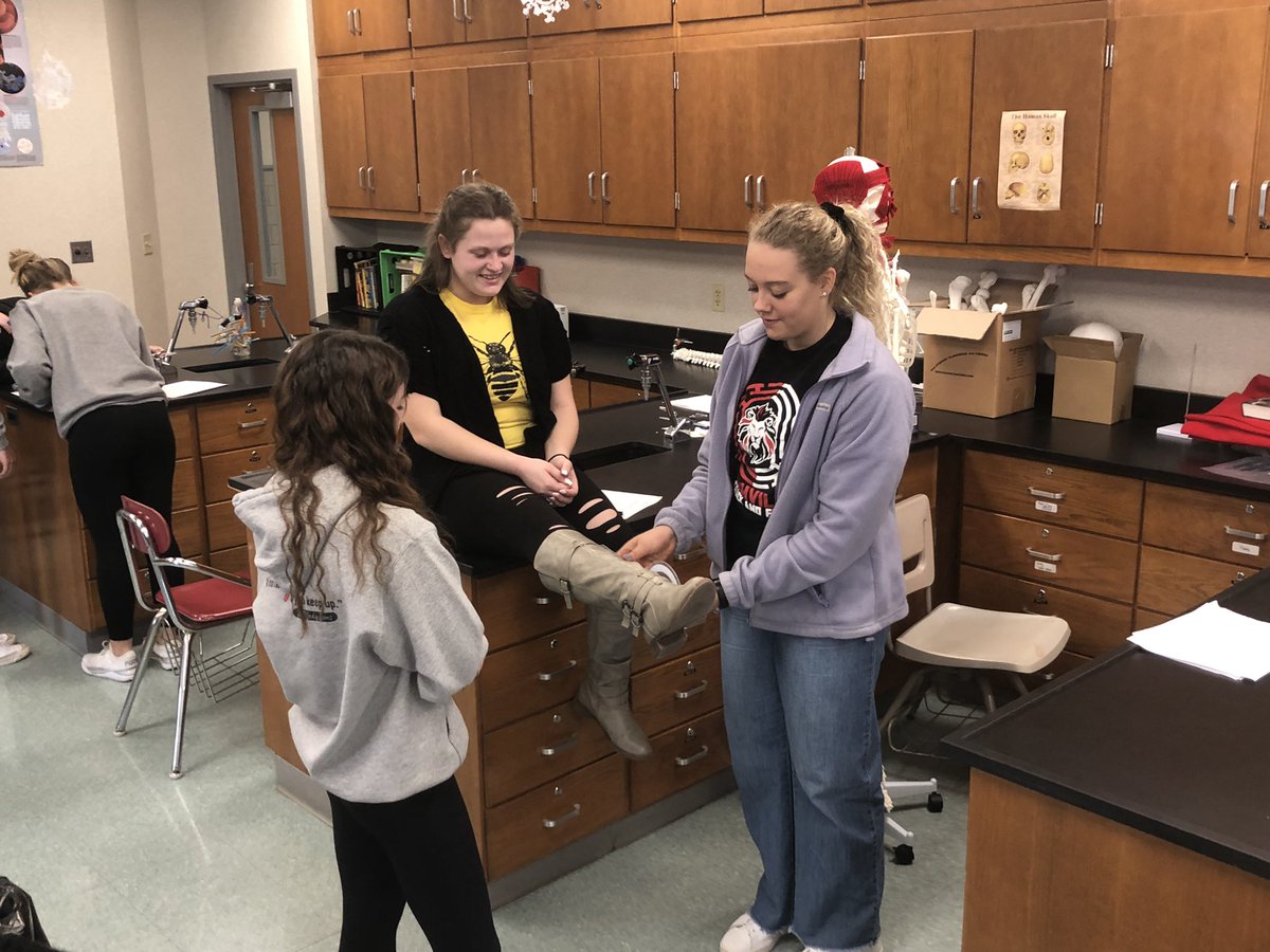 Human Body Systems practiced measuring range of motion as they learned about different types of synovial joints. #pltw #rangeofmotion  #education #labday