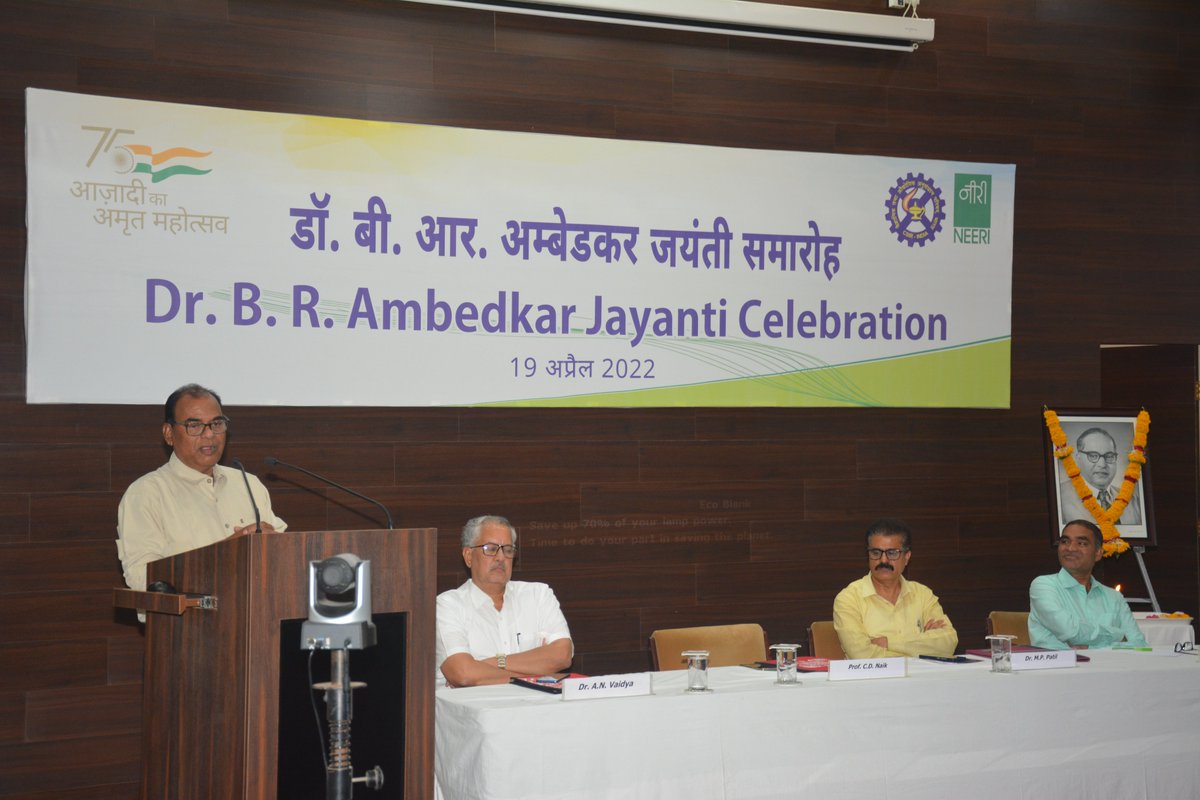 The concept of multipurpose development of river valley basin introduced by Dr. B.R. Ambedkar was mainly highlighted by Prof. C D Naik, Former Vice Chancellor, BRAUSS, Mhow while delivering Dr. Ambedkar Jayanti Lecture at CSIR-NEERI <a href="/dgcsirIndia/">DG, CSIR</a> <a href="/CSIR_IND/">CSIR, India</a> <a href="/shekhar_mande/">Shekhar Mande</a>