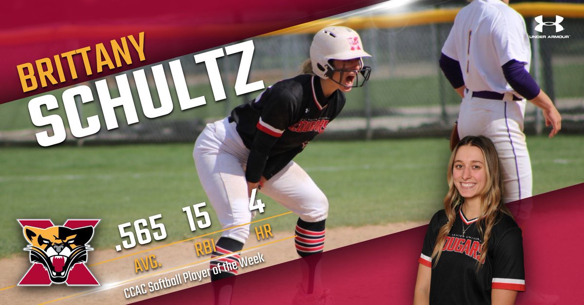SXUAthletics's tweet photo. Congrats to Brittany Schultz on being named the CCAC Softball Player of the Week! #GoCougs🐾🥎 #WeAreSXU https://t.co/VjLgSasqlw