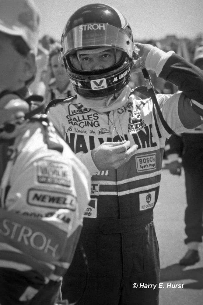 AutoTradition's tweet photo. Photo and words by Harry Hurst: "Want to give a shout-out to Al Unser Jr. today on the Big 6-0!! Here he is before the start of the 1988 Meadowlands GP, a race he would go on to win." #AlUnser #Unser #LittleAl #Legend https://t.co/vwPNS6Hh7r