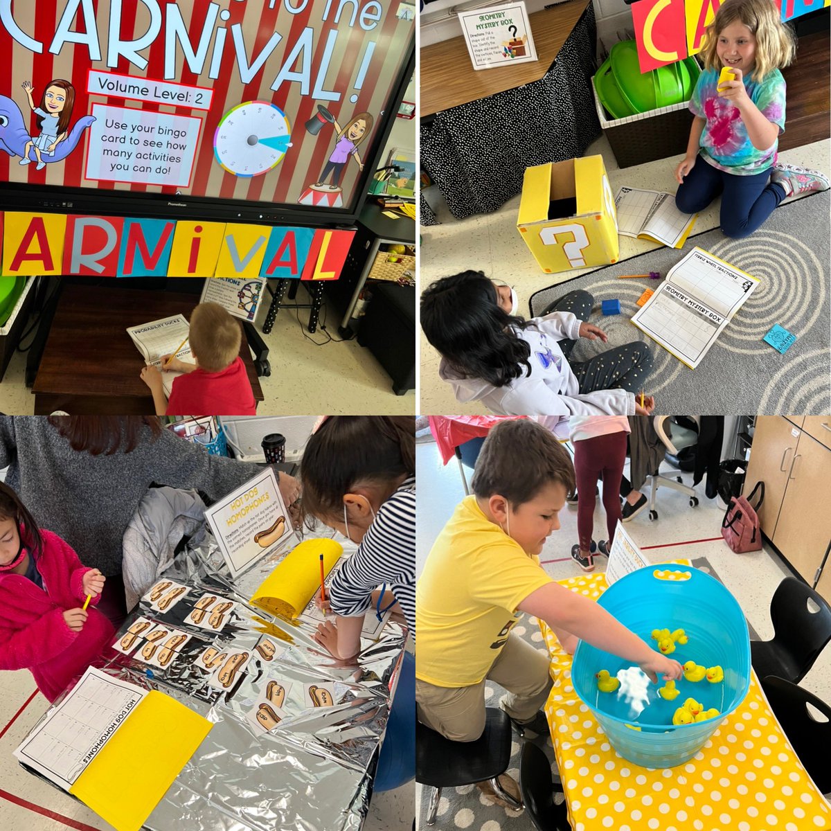 MsWarnerTeaches's tweet photo. 2nd grade review carnival is in full swing! We are warming up our strong brains before our final MAP tests later this week! @midgleyDIS @NWEA https://t.co/J2nZJ0DrMu