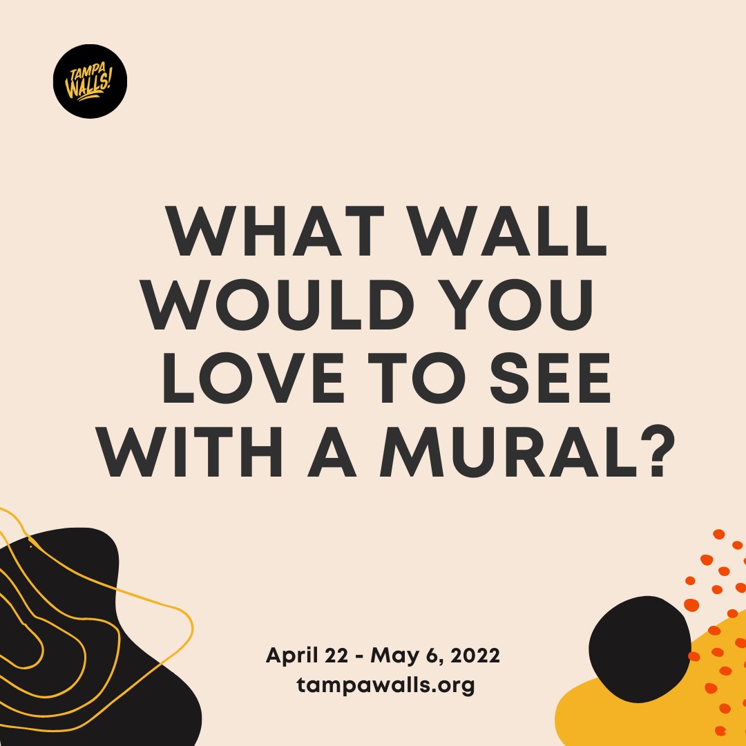 Tell us 📣 What is the one wall that you drive by in the Seminole Heights, Tampa Heights, and/or Westshore District neighborhoods that might be an eyesore and you think it's a perfect spot for a mural? Who knows...it may just be the next wall for #TampaWalls! 👇