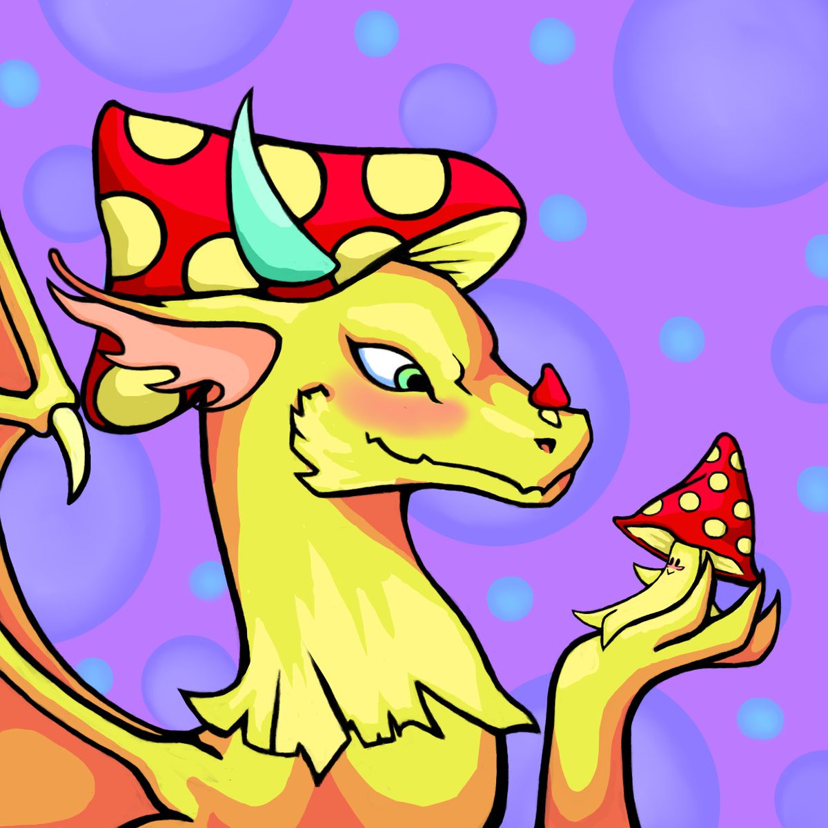 BreedersNft's tweet photo. We have fallen in love with the cute mushrooms and great art being made over @wildcapsnft. 

Our artist made a mushroom dragon as a bit of fan art to show our appreciation for their style. 

#CNFT #NFTCommunity #NFTs #NFTartwork #NFTartists #CardanoCommunity #NFTProject #NFTdrop https://t.co/Xn1UFt0Eo0