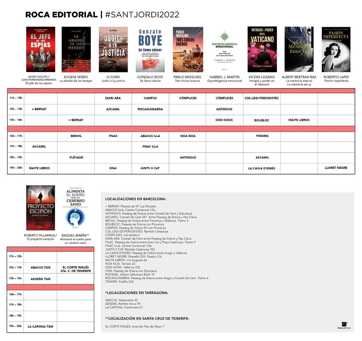 Este #SantJordi2022 tenemos un montón de citas. Así que, autores, afilad las plumas. Lectores, nos vemos en los puestos de las librerías. ¡Estamos listos para el día más bonito del año!