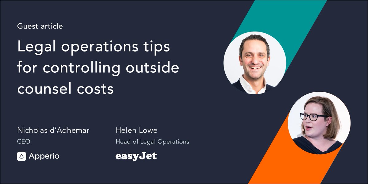 ApperioLtd's tweet photo. The strategic path to controlling #lawfirm expenses often begins by getting the #legal team’s affairs in good order first. Writing for @GlobalLegalPost, our CEO @ninodadhemar and @easyJet's Head of Legal Ops team up to share 5 tips for getting started.
https://t.co/9hAYI3ezvK https://t.co/8OxTpSKqDm