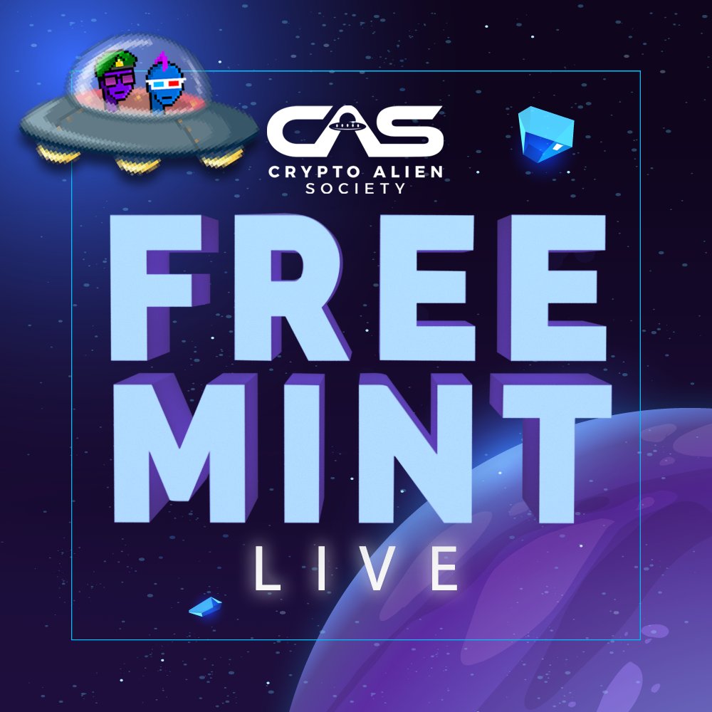 Join Crypto Alien Society, Free Minting NOW👽👉 mint.cryptoaliensociety.io 💥

➡️ Friendly Community
➡️ Alpha Chat &amp; Tools
➡️ Events, Contests, Giveaways
➡️ #NFT &amp; Eth Airdrops

🛸 Follow <a href="/AlienzNFT/">Crypto Alien Society</a> 🛸

#nft #nftdrops #nftcommunity #nftcollection #nftproject #nftdrop #nfts #FreeMint
