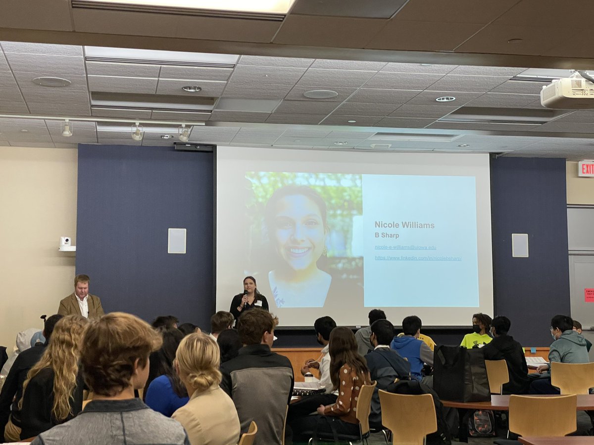 EdTechIowa's tweet image. .@nicolebsharp with @bsharpinfo – a Founder and idea that spun out of #EdTech @SWIowaCity this past summer – gives our Design Dash students and educators an example pitch as they dive into work time session of the day. #EdTechIowa