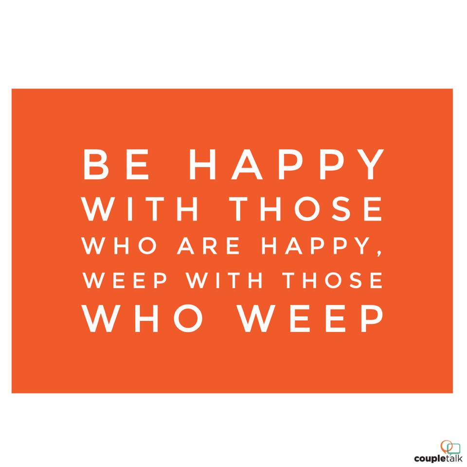 Couple_Talk's tweet photo. Empathy means identifying with your spouse and understanding them from the inside. "Look over their shoulder" and see and feel the world from their point of view! "Be happy with those who are happy, and weep with those who weep."- Romans 12:15 #CoupleTalk #Couplescommunication https://t.co/OG87Mf5STz