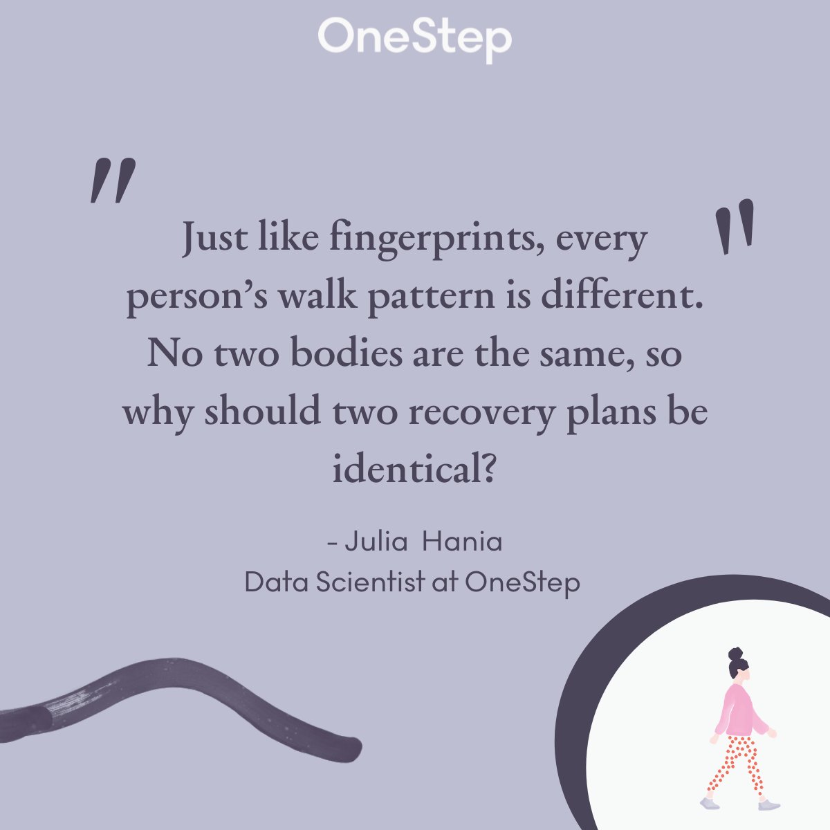 DigitalOnestep's tweet photo. Our #science team has collected &amp; analyzed millions of human steps - no two people #walk in exactly the same pattern.

This is why our recovery plans at OneStep work. We recognize each patient is unique &amp; customize every program based on their specific needs.

#physicaltherapy https://t.co/wQydfj8B5d
