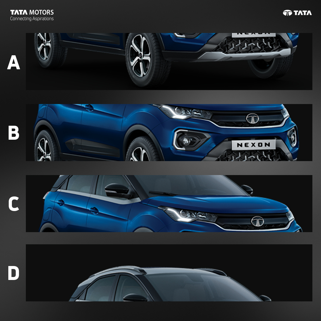 TATA_CARS's tweet photo. Indulge yourself in the #NexLevel design of the Nexon with a quick puzzle π
Unravel the correct order of the 'Royale Blue' Nexon, and comment below with your answer. π§©
#TataNexon #RoyaleBlue #TataMotorsPassengerVehicles #300K #SUV #NexLevel #DynamicSUV #SUVFamily #NexonFamily https://t.co/sGksQS0SbC