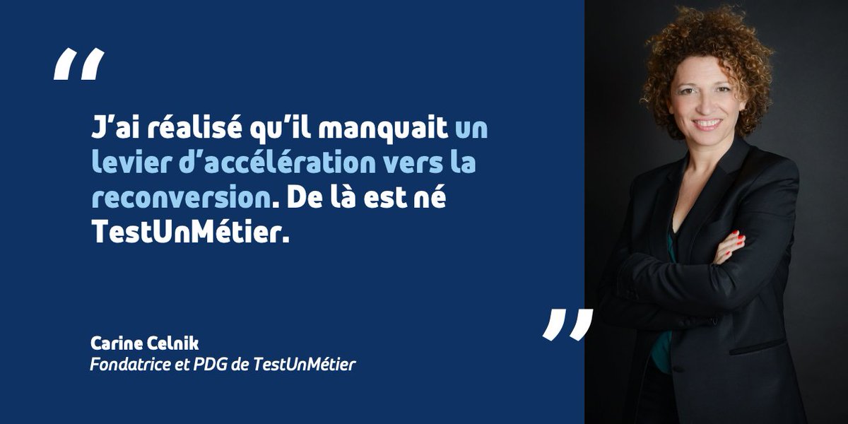 "Changer de vie professionnelle est un vrai challenge." <a href="/carinecelnik/">carine celnik</a>, CEO @testunmetier

Si la #reconversion a bien le vent en poupe, des freins peuvent encore subsister. Pour les surmonter, <a href="/TestUnMetier/">TestUnMétier.com</a> propose des stages d'immersion en entreprise.

➡️ pole-emploi.org/accueil/actual…