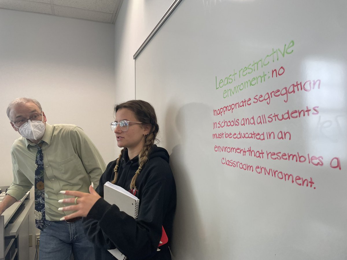 Baileyjmu2025's tweet photo. yesterday in class we first talked about our upcoming small group presentation and then we reviewed and discussed the principles of special education, highlighting classroom environment and parental participation. #educ200 #03sp22 https://t.co/nqavCANN8l