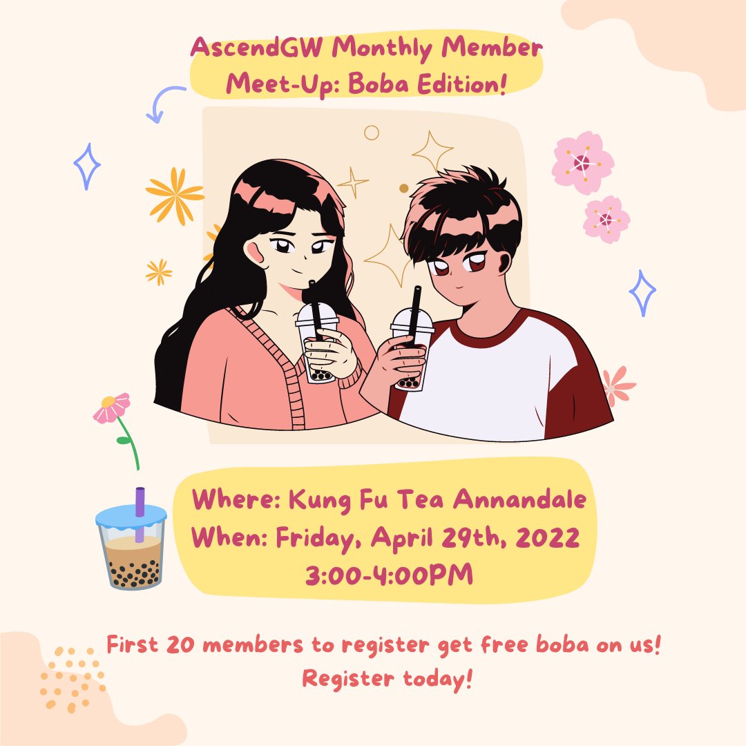AscendGW's tweet photo. Enjoy a classic milk tea? Or, do you prefer a little more freeze via a taro slush? Come join Ascend GW’s Liz Benson for an afternoon pick-me-up! https://t.co/zVAAJsr8bb