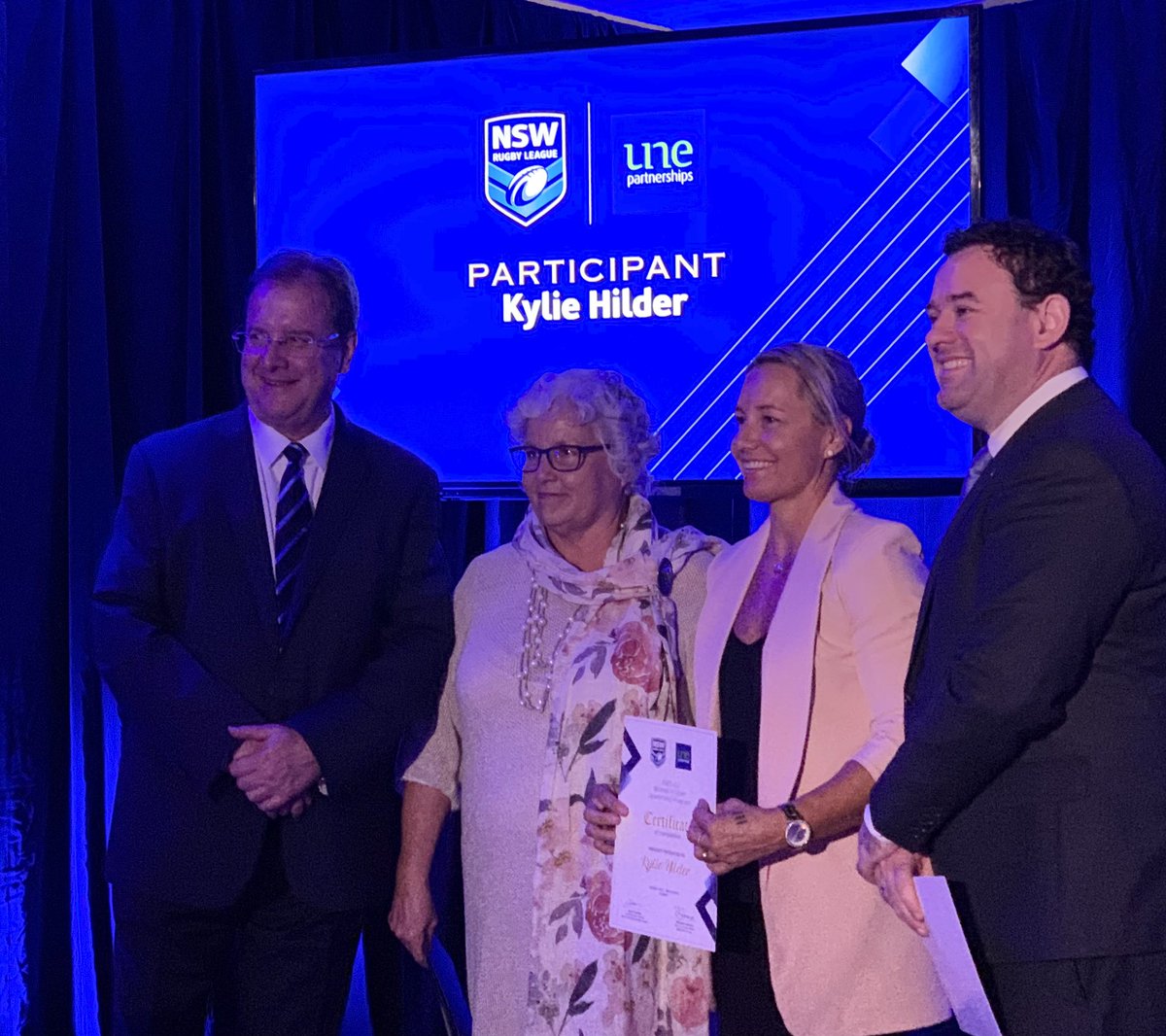 UNE Sydney (@une_sydney) on Twitter photo Inaugural Women in Sport Leadership program graduation class.Well done leading lights including NSWRL Sky Blues coach Kylie Hilder. Presentation by NSW Minister for Sport <a href="/stuartayresmp/">Stuart Ayres</a> <a href="/UniNewEngland/">Uni of New England</a> Inaugural Women in Sport Leadership program graduation class.Well done leading lights including NSWRL Sky Blues coach Kylie Hilder. Presentation by NSW Minister for Sport <a href="/stuartayresmp/">Stuart Ayres</a> <a href="/UniNewEngland/">Uni of New England</a>