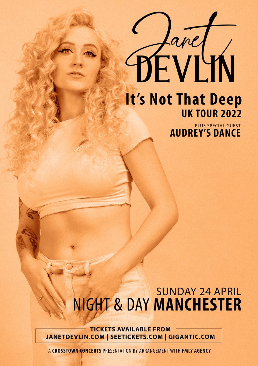 Very excited to announce we will be supporting <a href="/JanetJealousy/">Janet Devlin 🌞</a> on the Manchester date of her current tour 🙌🏻 this Sunday, 24th April <a href="/nightanddaycafe/">Night & Day Cafe</a> get your tickets here 👉🏻👉🏻 seetickets.com/event/janet-de…