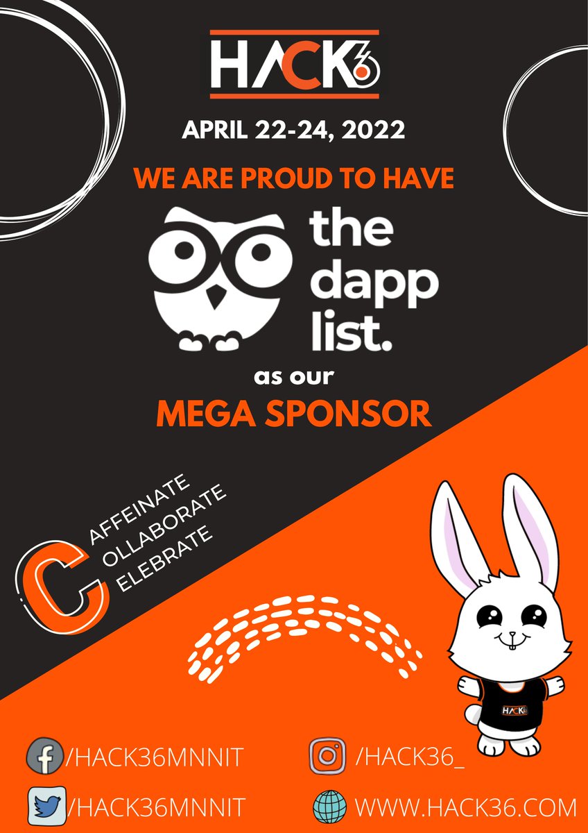 hack36mnnit's tweet photo. Our Mega Sponsor, @thedapplist's mission is to pave the growth of adoption - the users feel confident to explore the blockchain space &amp; devs are supported to build the future of decentralization.

https://t.co/r1ObPjM9Hq

#Hack36 #MNNIT #UnchainTheHacks
#Hackathon #Web3 https://t.co/nasuPjOSSB
