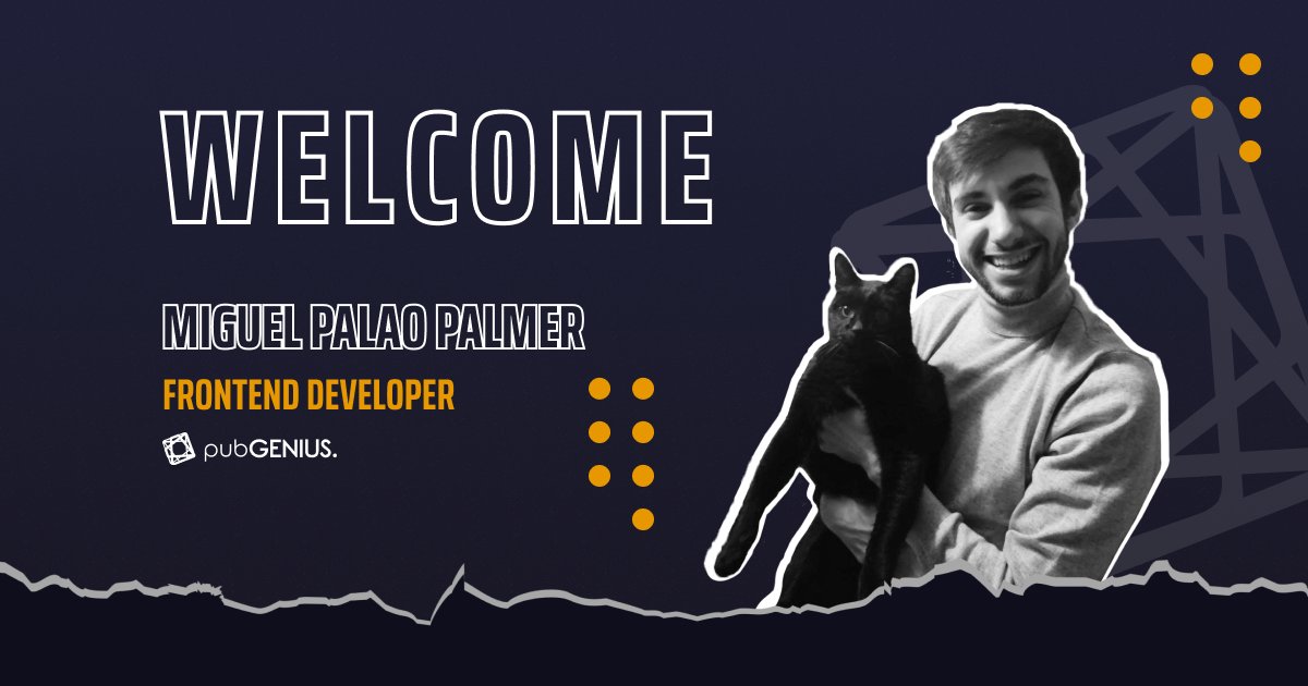 pubgeniusinc's tweet photo. Miguel joined us from Spain as a Frontend Engineer. When he was 3 years old his father introduced him a computer since then has been in love with computer science. Except of coding he enjoys video games and watching star wars. He has adorable cat who is  literally his shadow. https://t.co/JHUMFXD6W1