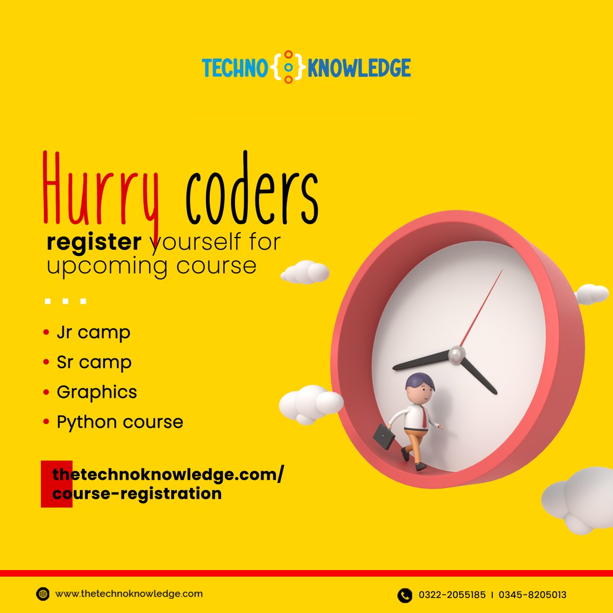 technoknowledg4's tweet photo. Register Now: https://t.co/tFhCIwDX7m
-
#graphicsdesigns #logodesign #flyerdesign #codingcamp #summercamp #computersciene #programming
#codingforkids #juniorcodingcamp #seniorcodingcamp https://t.co/xzZpPFgK9y