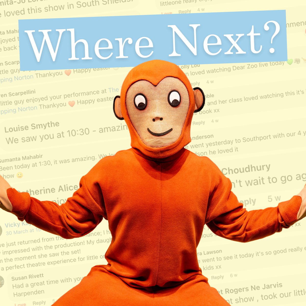 The post-tour blues have come in a BIG way... we miss being out seeing your lovely faces every day! 😭

This did get us thinking though... where would you want to see the show come to next time we head out on the road? 👀

🙈 dearzoolive.com 🙉
#DearZooLive