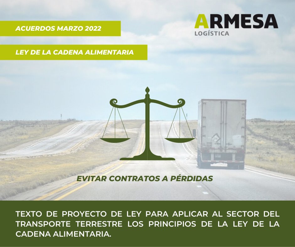 Armesa_logi's tweet photo. 🤝🗓Acuerdos marzo 2022
 
⚖️Ley de la Cadena Alimentaria

Para más información visite nuestra web: 
https://t.co/8XQSueGky3 

#HuelgaTransporte #HuelgaTransportistas #TransporteDeMercancias #AcuerdosMarzo2022 #Armesa https://t.co/4KA9YeTVb7