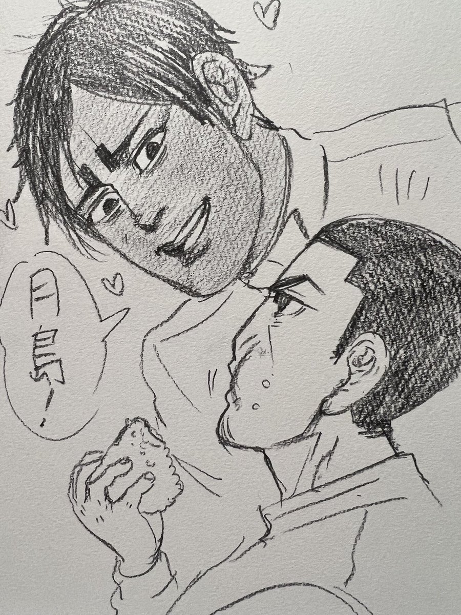 鯉登と月島 鉛筆画✏️ 