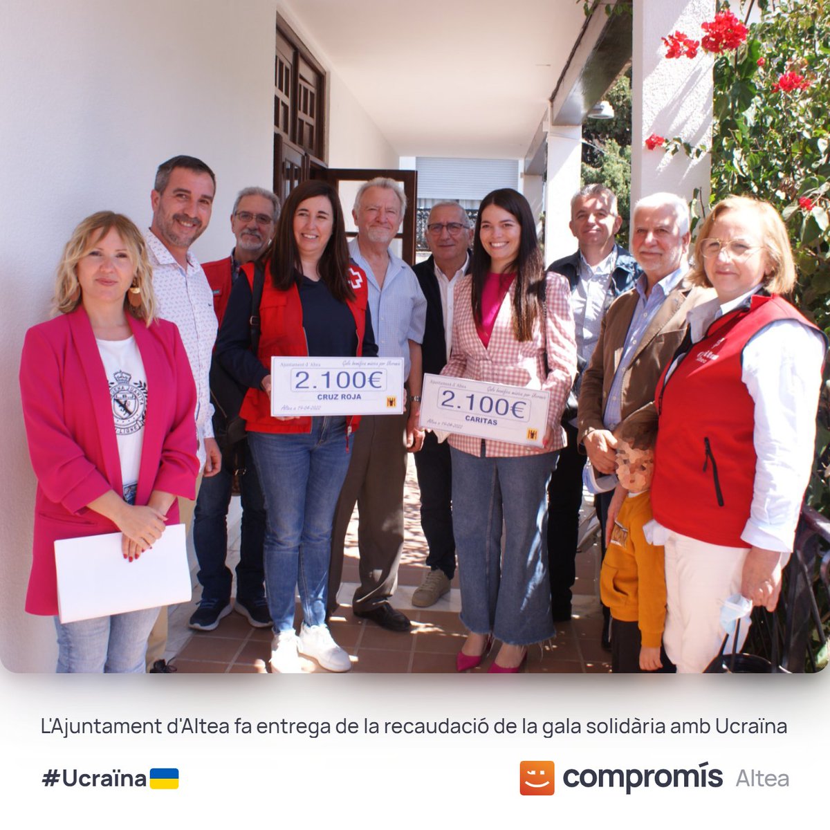 🟠 🇺🇦 Jaume Llinares i Mari Laviós han fet entrega a Creu Roja i Cáritas de la recaudació de la Gala Solidària en benefici de Ucraïna 🤝

#Solidaritat #Ucraïna #Altea