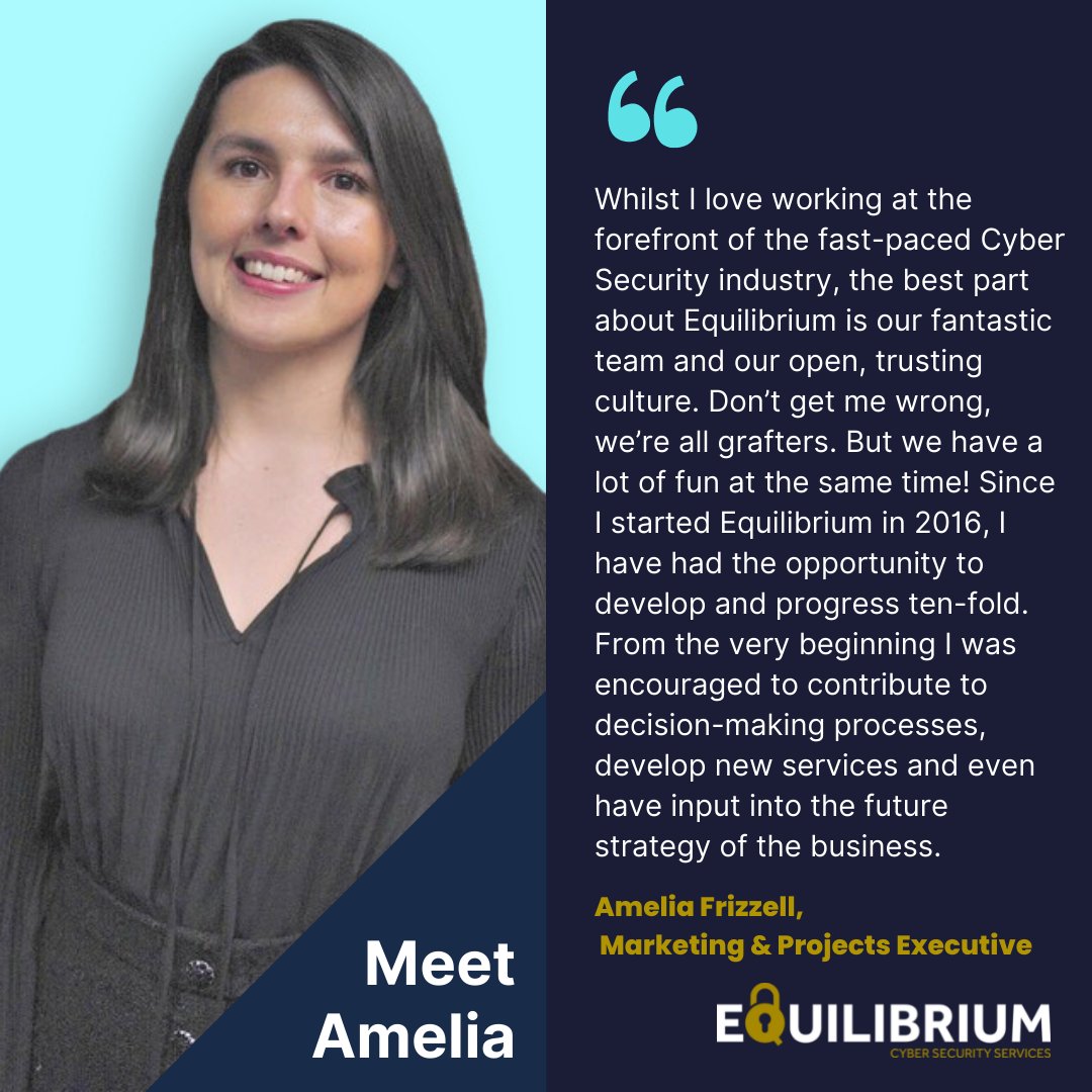 EquilibriumSS's tweet image. ⭐🙋‍♀️Meet the team Tuesday 🙋‍♀️⭐

Meet Marketing and Projects Executive Amelia Frizzell.

#MeetTheTeam #EquilibriumSecurity

Meet more of the team over on our website: lnkd.in/gKdqqXNR