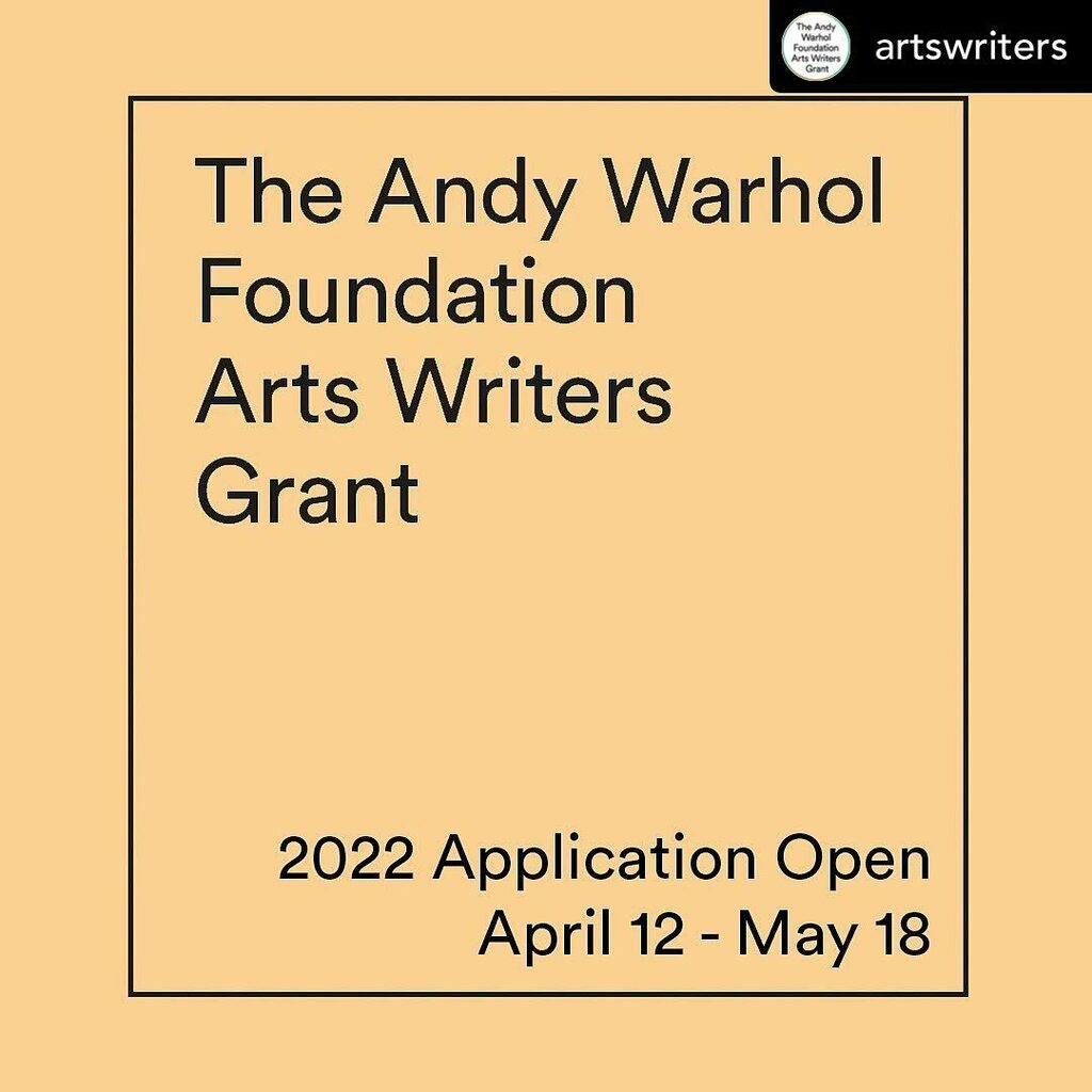 OPPORTUNITY: The Andy Warhol Arts Writers Grant supports merging and established writers who write about contemporary visual art. Ranging from $15,000 to $50,000 in three categories—articles, books, and short-form writing—the grants support projects addr… instagr.am/p/Cch9vTzLgnZ/