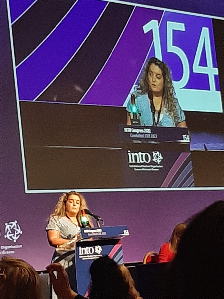Orlaith ní Fhoghlú CEC rep District 9 proposing the motion for increased support for children with behavioural and emotional challenges - CAMHS #INTOCongress2022 @RangOrlaith