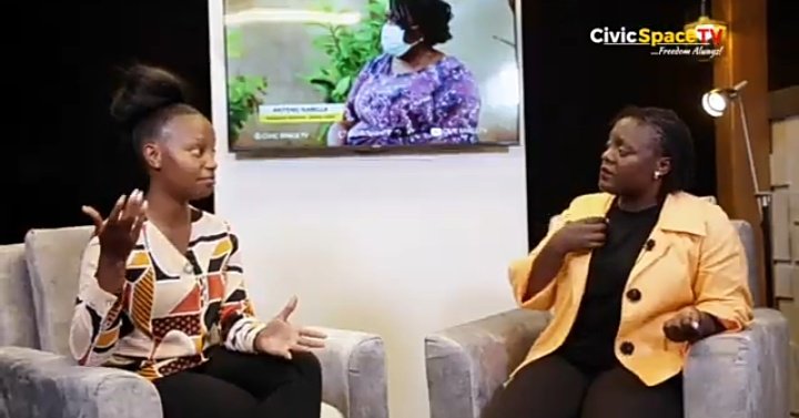 CivicSpaceTV's tweet photo. "From the first set of exams we did online, we were able to identify what went wrong and how MUBS would improve." - @JuliaMuhumuza on Digital Migration in the education sector. #CivicSpaceTV 
#WomenSpeaking 

Link:https://t.co/Ergpi9aWet https://t.co/yl8ZifhPM2