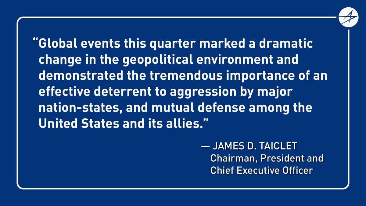 Today we announced earnings for Q1 2022. Read more here: lmt.co/36pK3zk $LMT