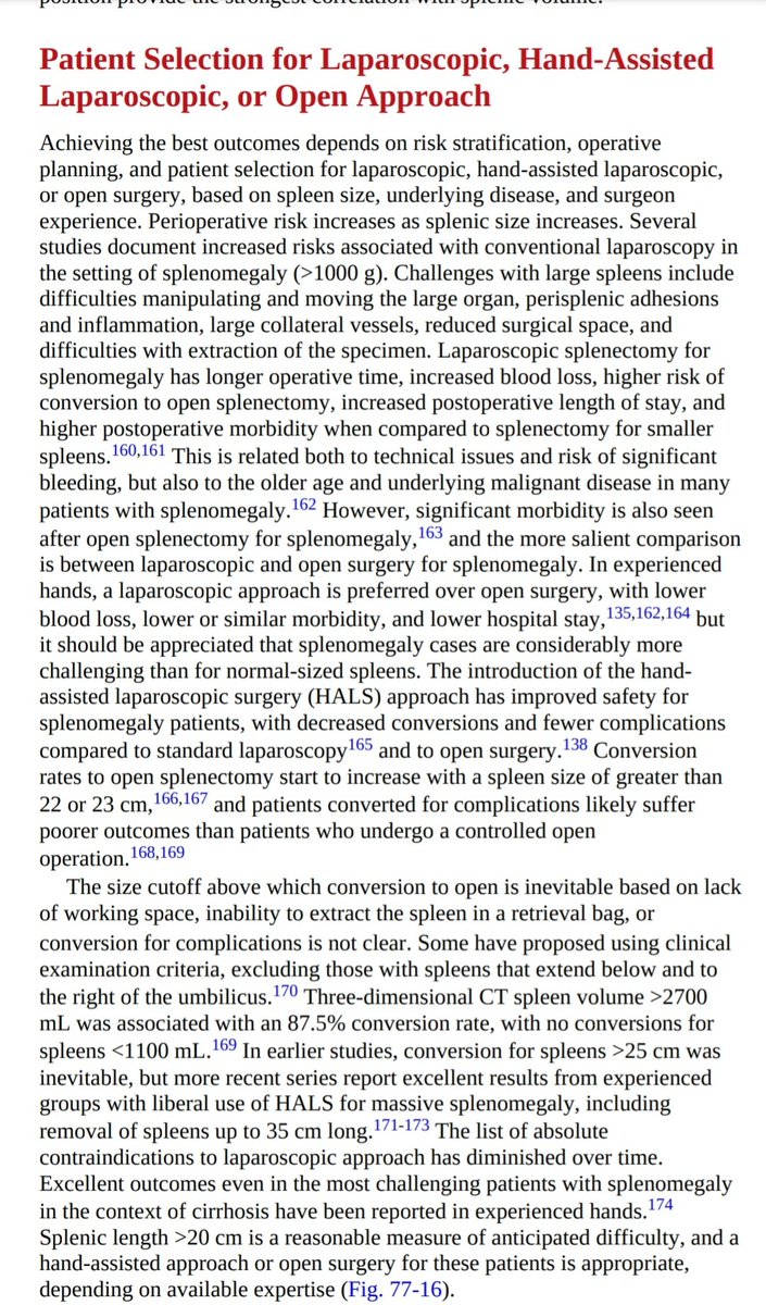 DRAFTABAHMED7's tweet image. 🅐︎ Classification of splenomegaly based on CT or post-resection weight 🅑︎ Patient Selection for Laparoscopic,Hand-Assisted
Laparoscopic,or Open Approach 🅒︎Preoperative Splenic Artery Embolization
𝗥𝗲𝗳:Maingots abdominal surgery 
#splenomegaly #MedTwitter 
#splenectomy