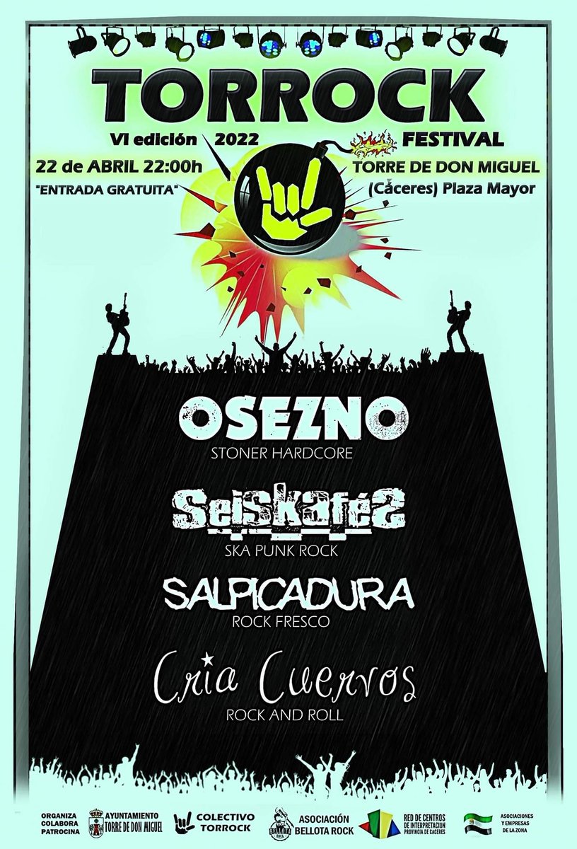 3 días faltan solamente para que estemos encima del escenario del mítico festival TORROCK de Torre de Don Miguel-Caceres #conciertosenextremadura #musicaenextremadura #conciertos #música