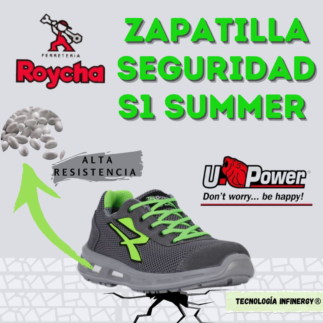 Nuestra #gama de #zapatillas de #seguridad s1 summer de U-Power. 
Ven a visitarnos 🙂