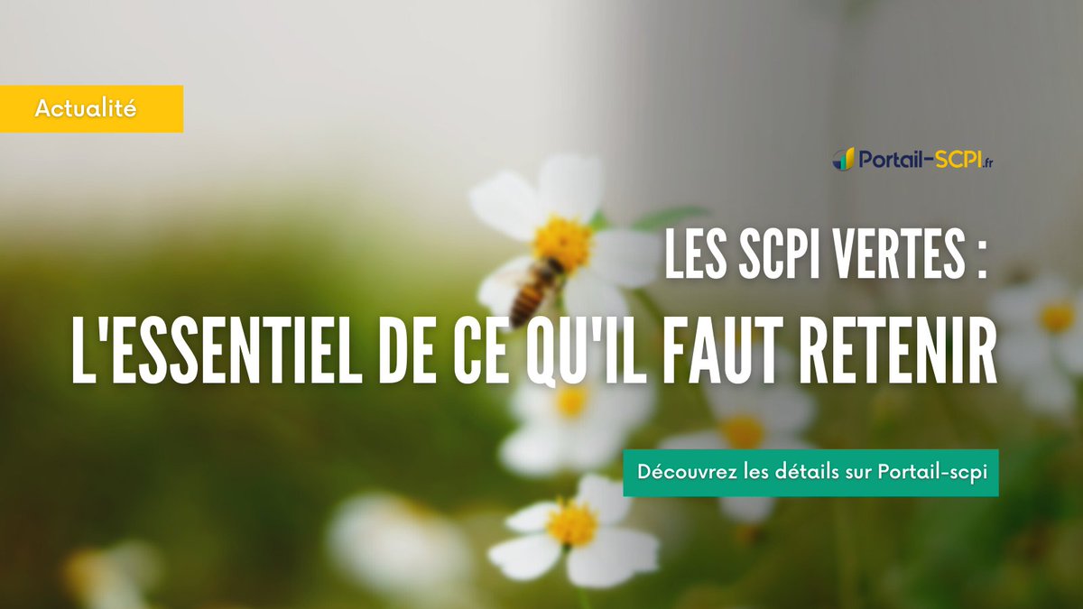 L’essentiel à retenir des #SCPI vertes 🌱
🔗 portail-scpi.fr/blog/scpi-vert…

#pierrepapier #immobilier #patrimoine #écologie #environnement